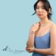 Sterling Silver Blue Topaz Gemstone Swing Necklace