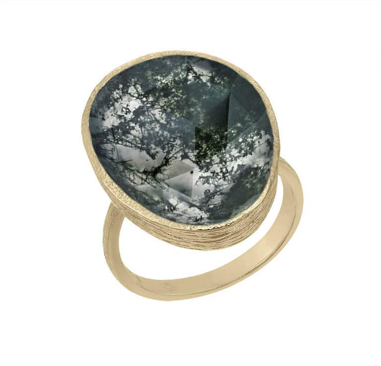 Moss Agate Shade ring by Jorge Revilla