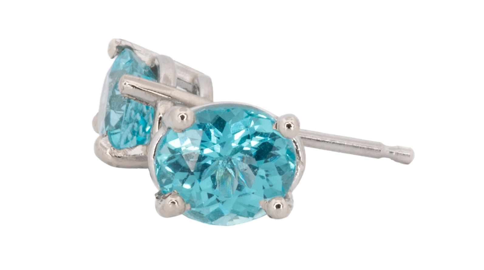 Aquamarine Oval Studs