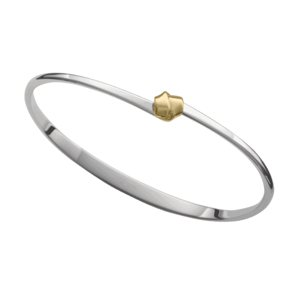 14K Yellow Gold and Sterling Silver Petite Love Knot Bracelet