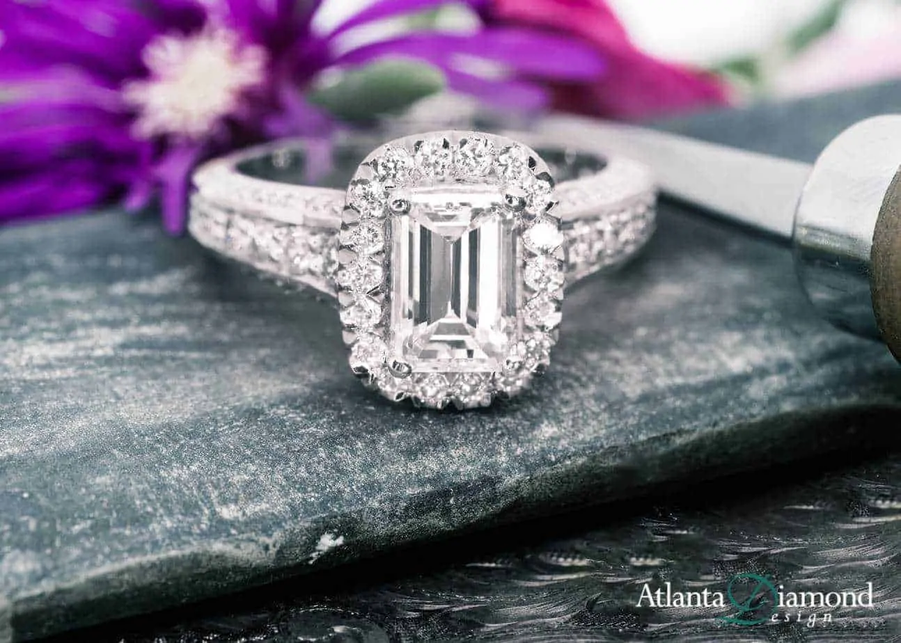 Diamond Halo Engagement Ring Atlanta Diamond Design