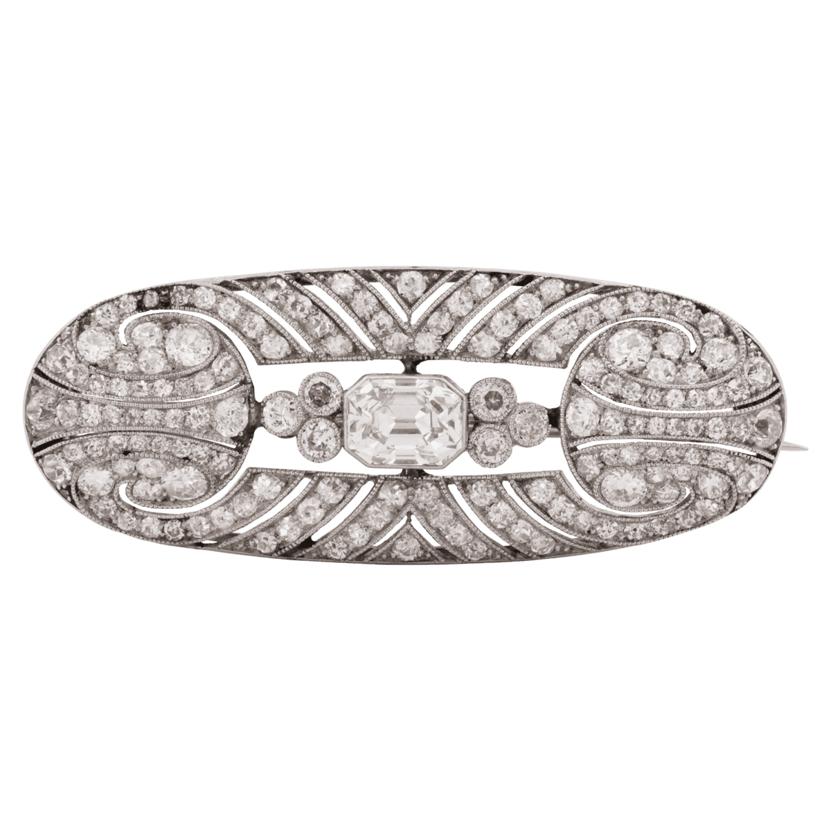 Platinum diamond antique brooch