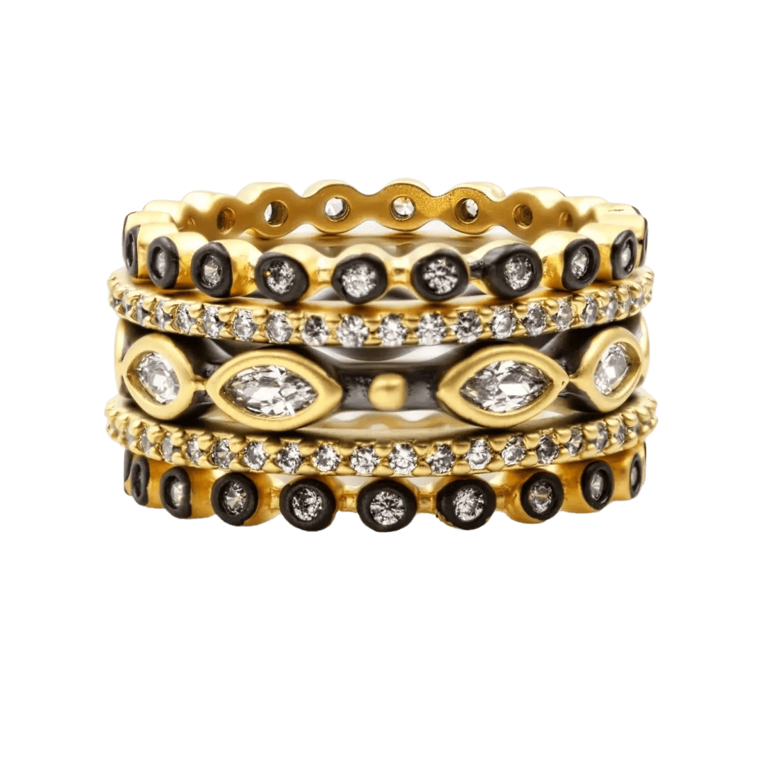 Freida Rothman Signature Marquise Station Ring Stack