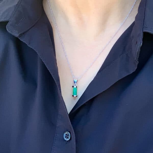 14K White Gold 1.82 Rough Emerald Lantern Pendant 14K White Gold 1.82 Rough Emerald Lantern Pendant