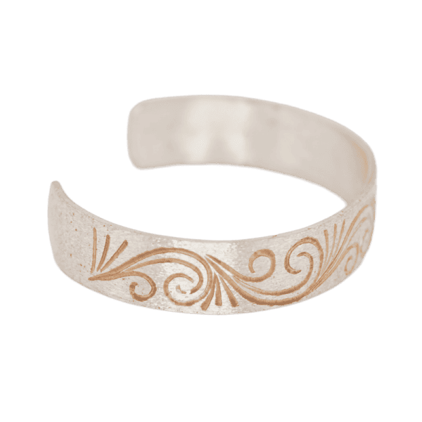 SS/ GP Engraved Design Cuff Sz 4 SS/ GP Engraved Design Cuff Sz 4