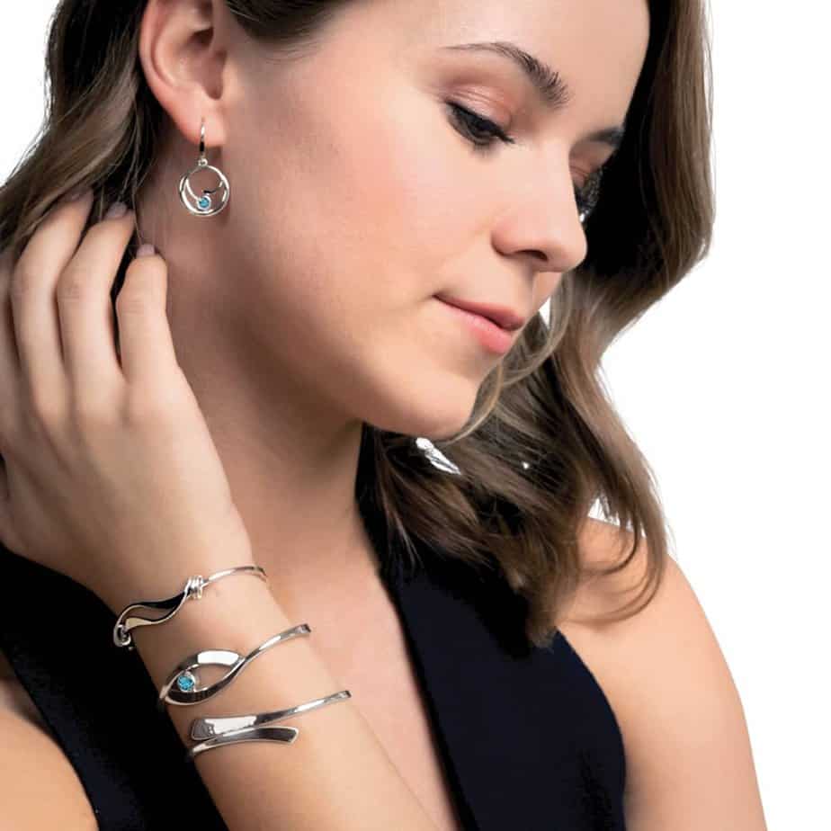 Sterling Silver and 14K Yellow Gold Wrap and Weave Bracelet - Image 2