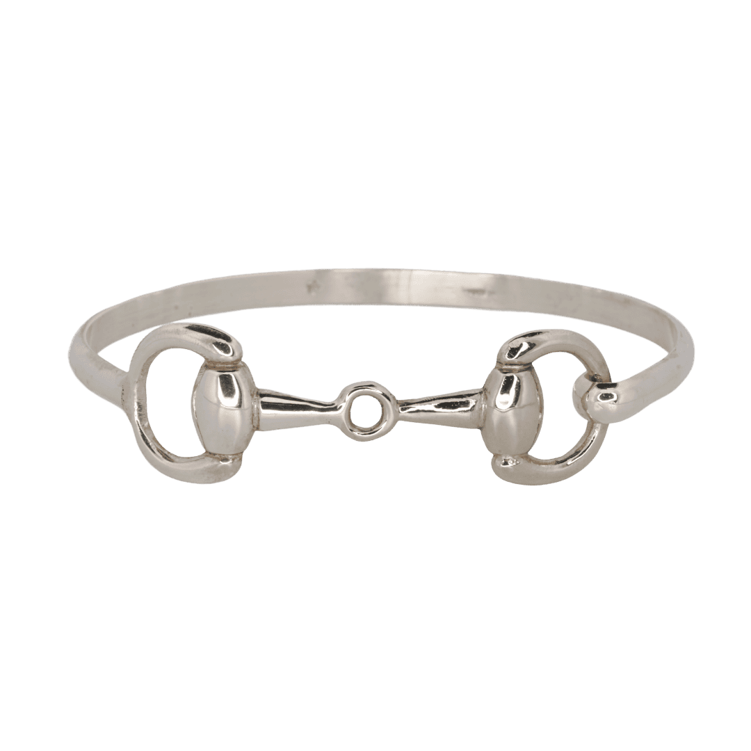 Silver Horse Bit Bangle Bracelet