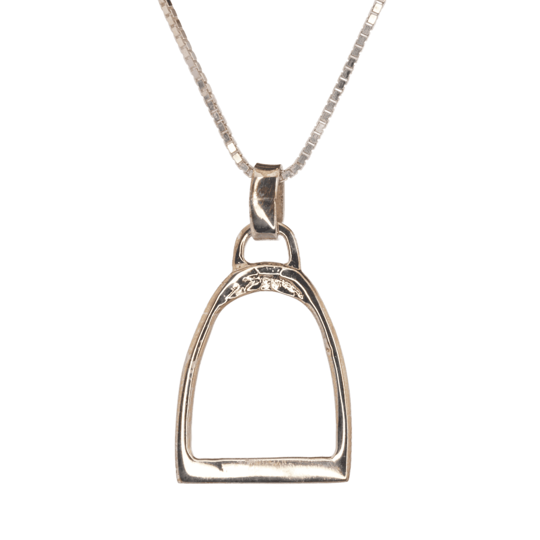 Silver stirrup pendant