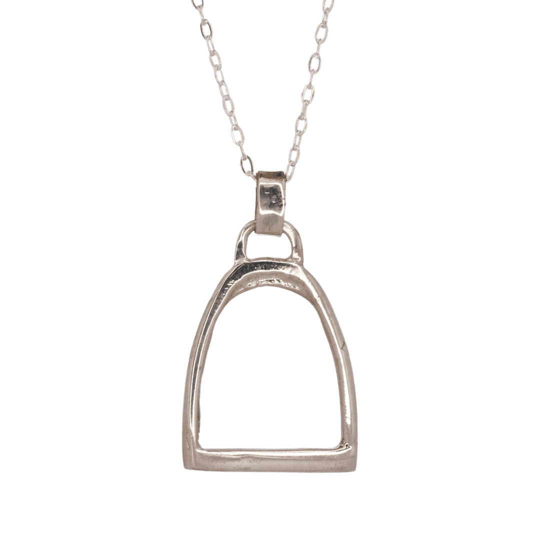 Silver stirrup pendant