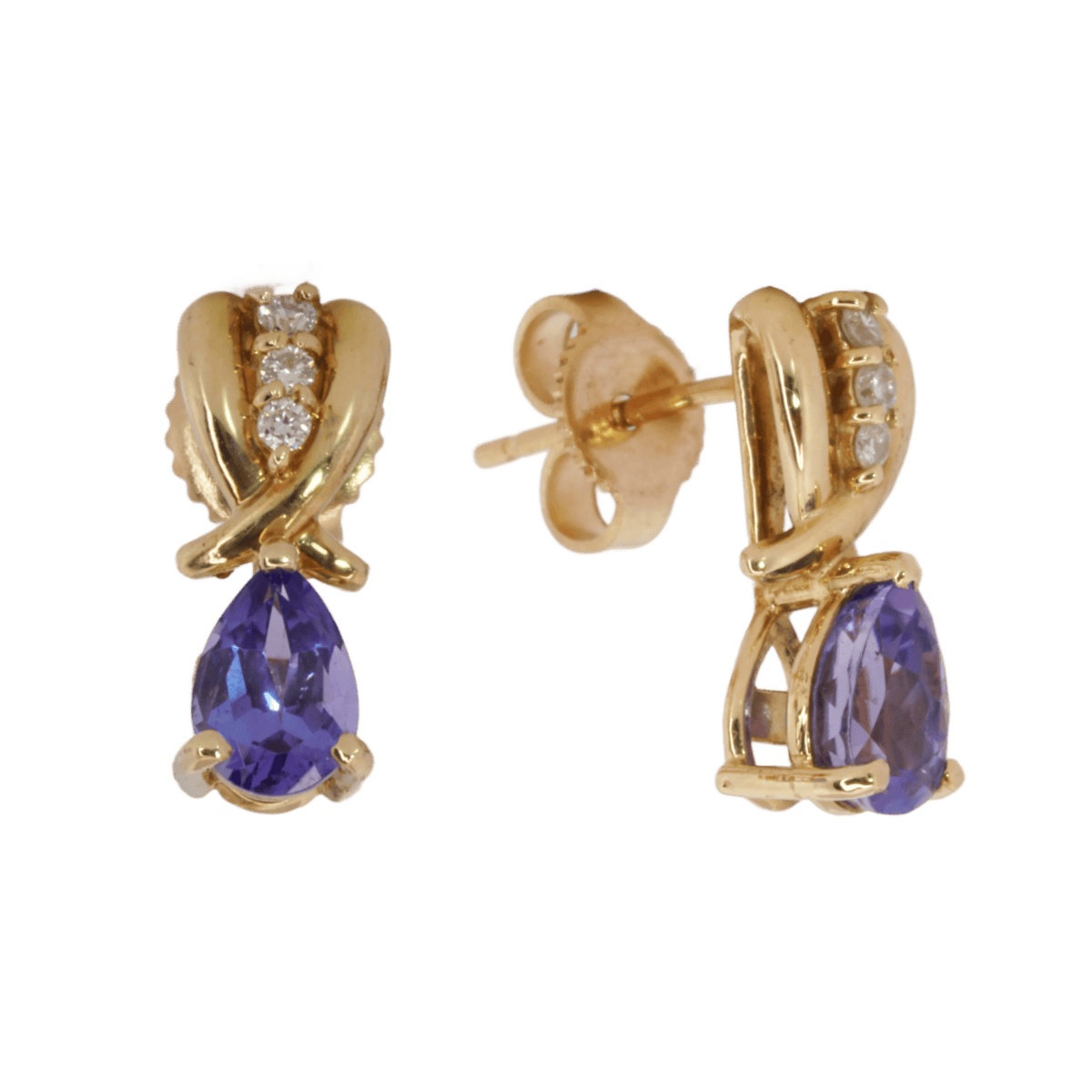 Estate Tanzanite Diamond Earrings