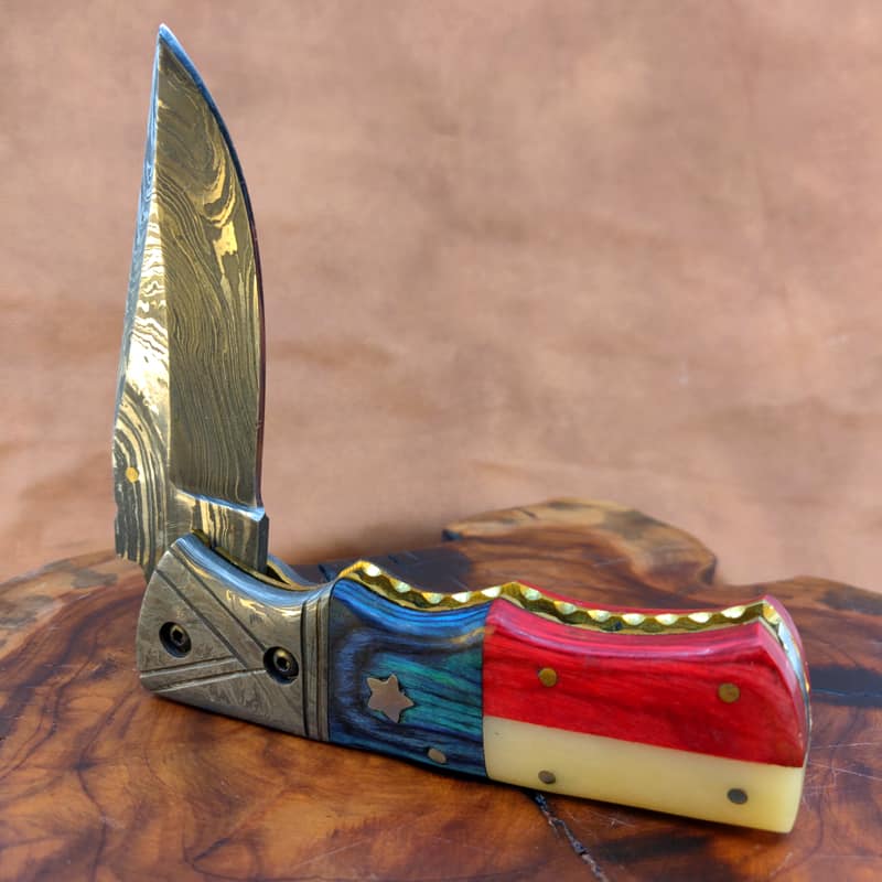 Folding Texas Flag Knife