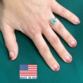 14K White Gold Emerald Diamond Halo Ring