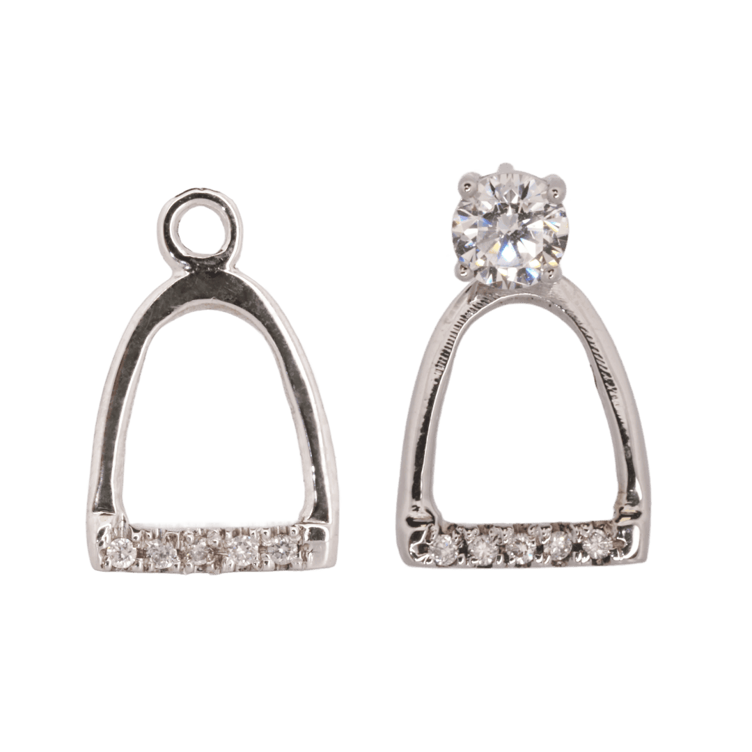 Gold diamond stirrup stud jackets