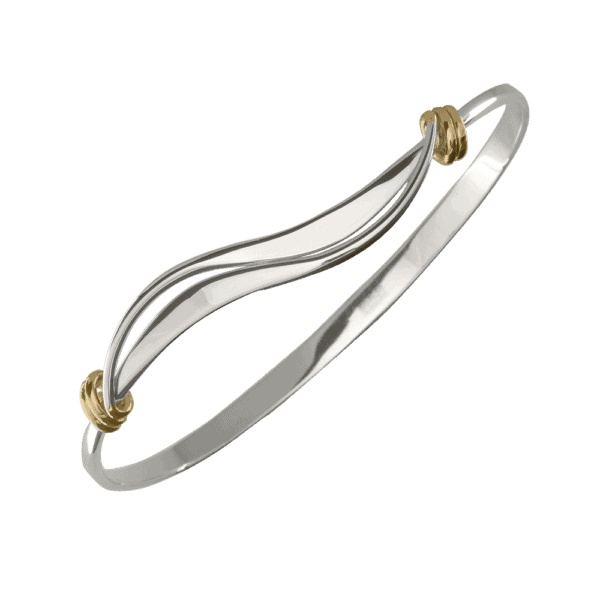 Sterling Silver and 14K Yellow Gold Wrap and Weave Bracelet