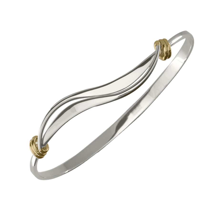 Sterling Silver and 14K Yellow Gold Wrap and Weave Bracelet