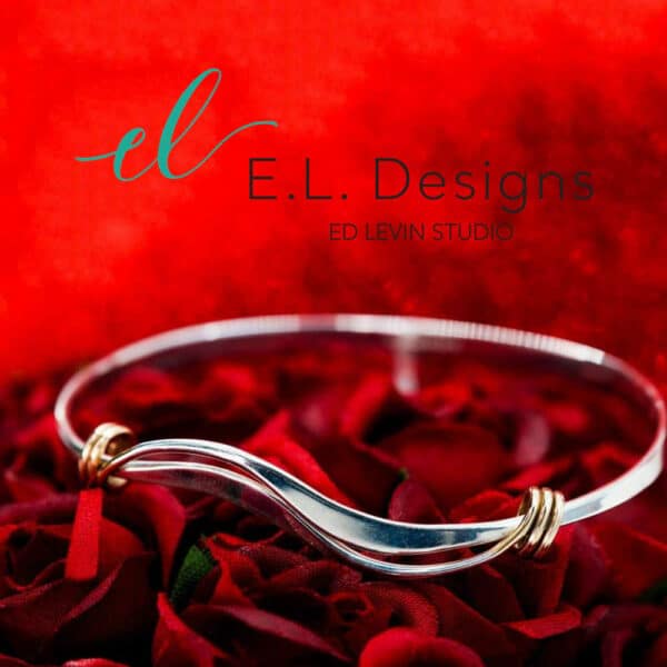 Sterling Silver and 14K Yellow Gold Wrap and Weave Bracelet