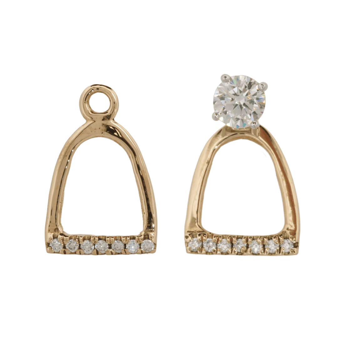 Yellow Gold Diamond Stirrup Stud Jackets