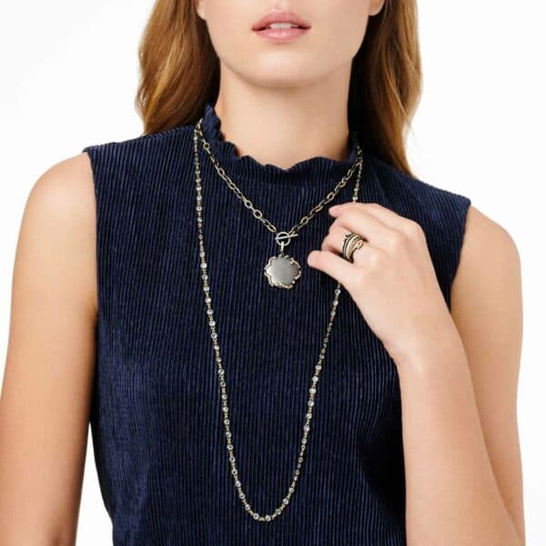 Sterling Silver and Vermeil Embellished Wrap CZ Necklace Sterling Silver and Vermeil Embellished Wrap CZ Necklace