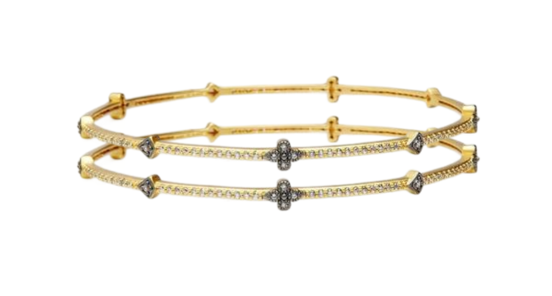 Freida Rothman Pavé Clover Station Bangle