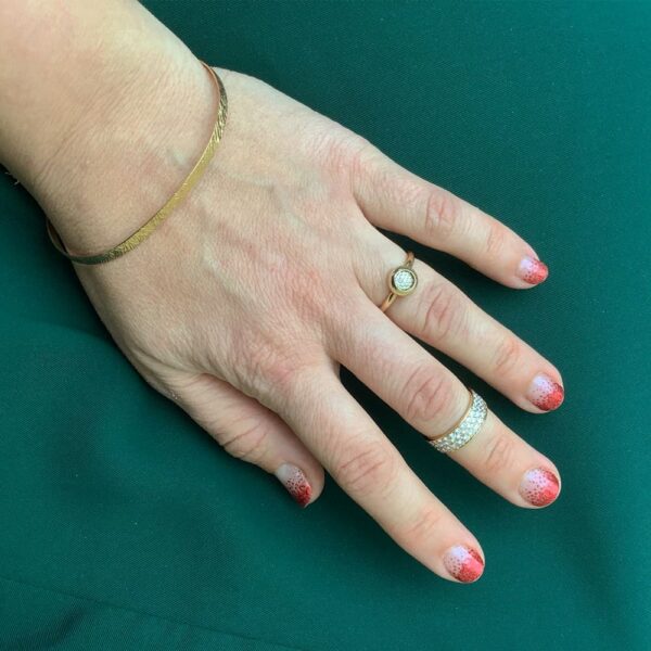 18K YG 3 Row Pave Set Diamond Band .75 CTTW 18K YG 3 Row Pave Set Diamond Band .75 CTTW