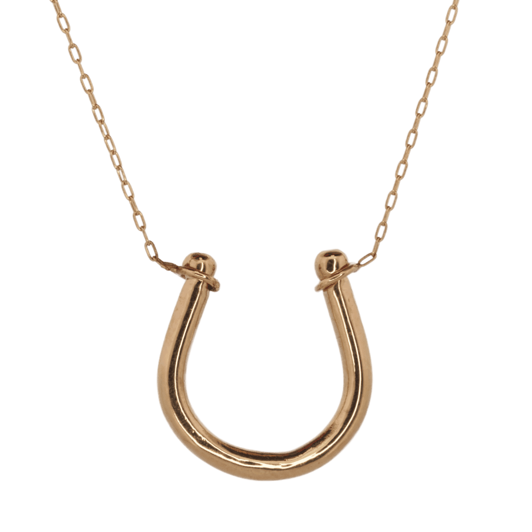Yellow Gold Horseshoe Necklace