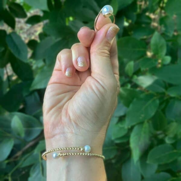 14KY 4-8MM Grad FWP Bead Cuff Brace 14KY 4-8MM Grad FWP Bead Cuff Brace