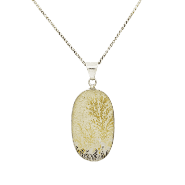 Sterling Silver Dendritic Fossil Necklace