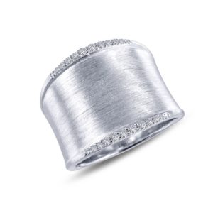 Sterling Silver Simulated Diamond Wide Cuff Ring