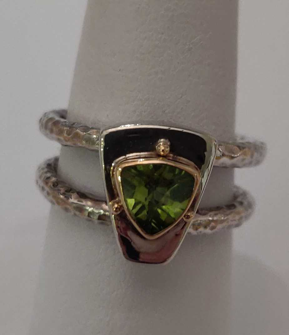 Sara Blaine Peridot Trillion Ring | Atlanta Diamond Design