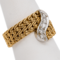 14K Two-Tone Woven Shank Diamond Ring