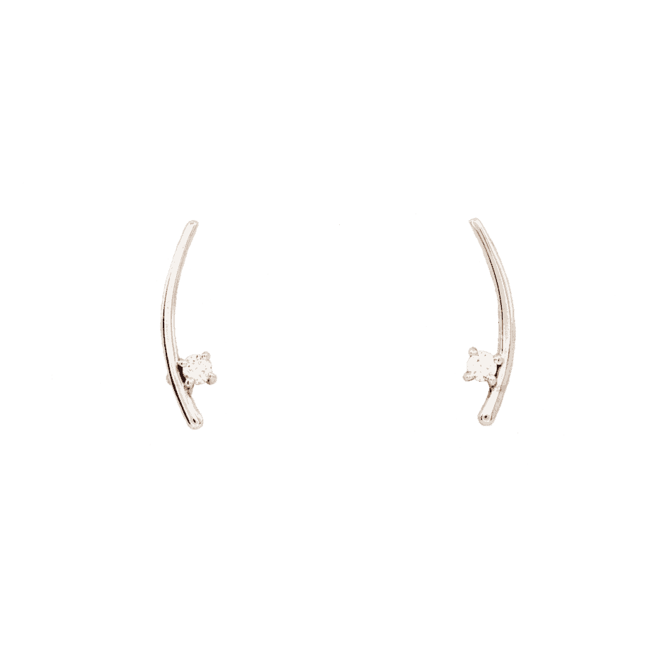 14K White Gold Ear Climber Earrings | Atlanta Diamond Design