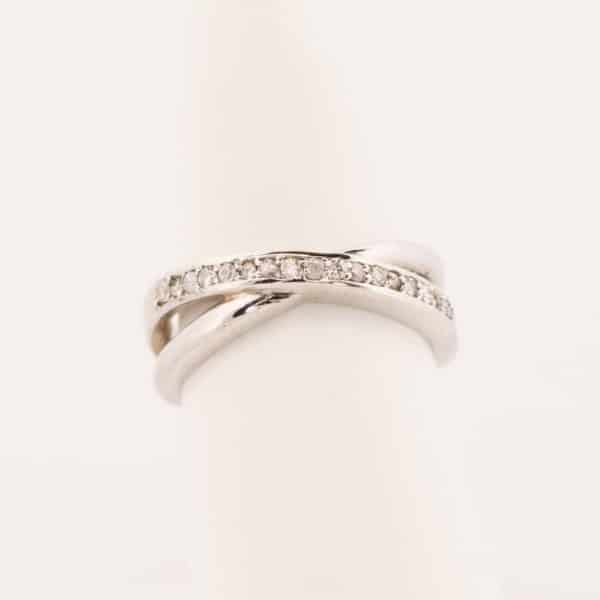 14K White Gold Diamond X Ring 14K White Gold Diamond X Ring