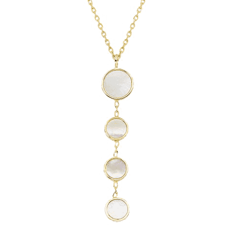 14K Yellow Gold Mother of Pearl Drop Necklace