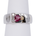 14K White Gold And 18K Yellow Gold Ruby And Diamond Ring