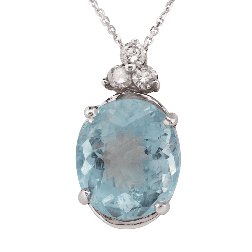 Aquamarine Diamond Pendant