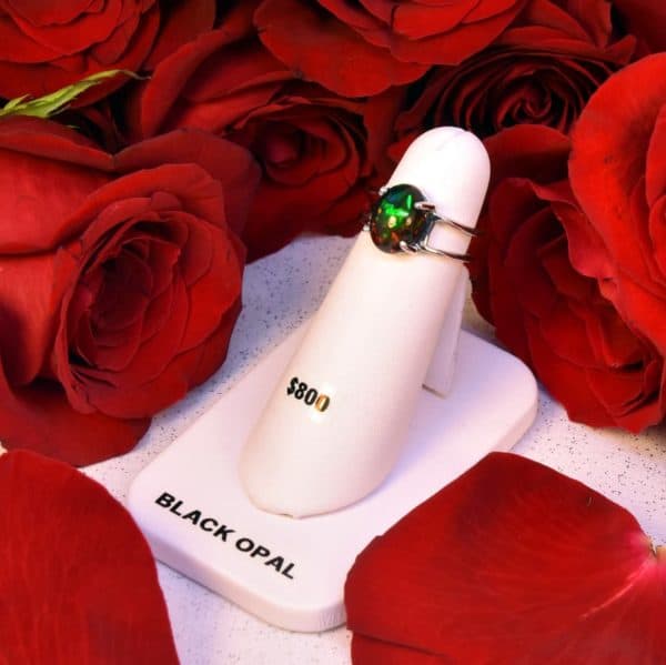 14K White Gold Black Opal Ring 14K White Gold Black Opal Ring