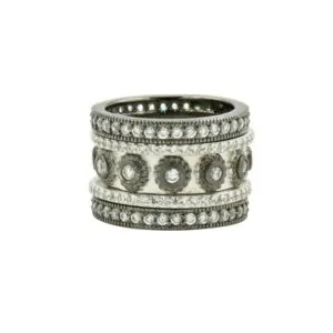 Sterling Silver Eternity CZ 5-Stackable Ring Set