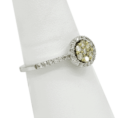 14K White and Yellow Gold Yellow and White Diamond Cluster Ring