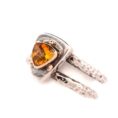 Sterling Silver and 18K Yellow Gold Citrine Trillion Ring